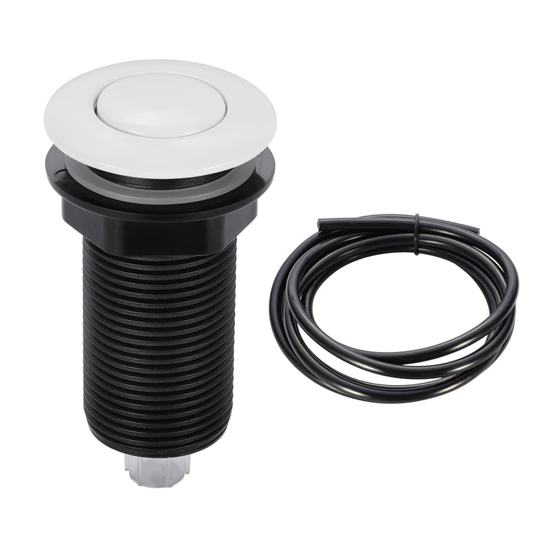 RQYEKDO Garbage Disposal Air Switch Kitchen Sink Top Long Stainless Steel Brushed Nickel Long 2.5" for Food and Waste Disposal On/Off Air Button Parts White… 2.5inch