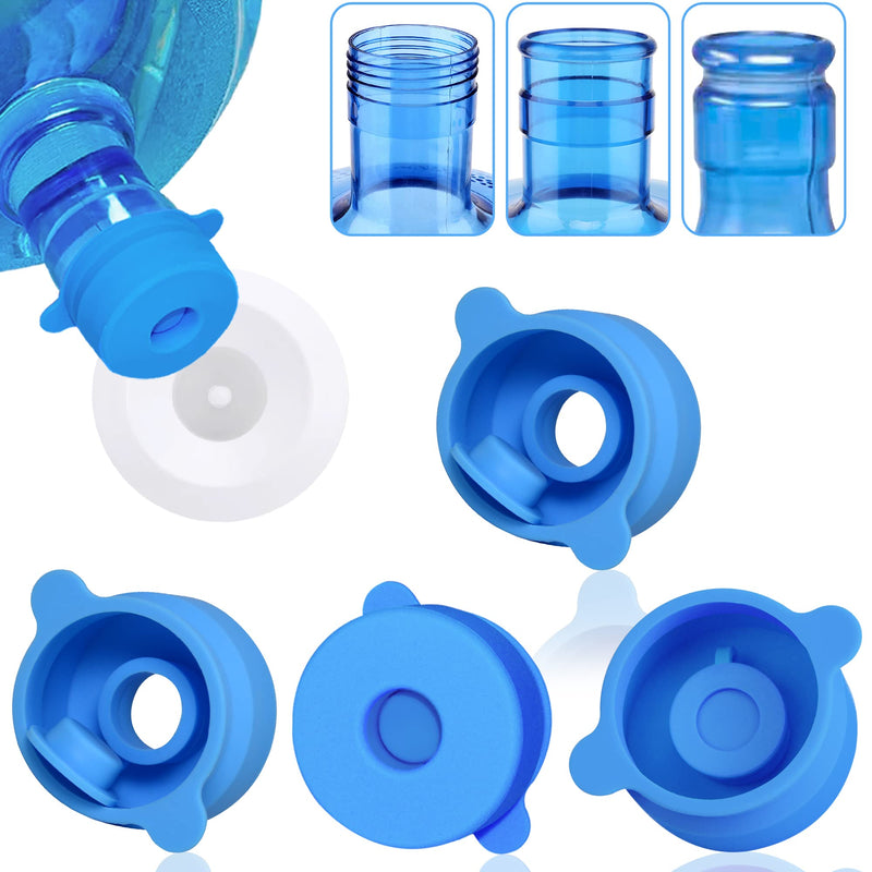 U-Goforst [4 PCS] 3 & 5 Gallon Water Jug Cap - 55mm Food Grade Silicone Reusable Bottle Cover for Standard/Screw/Crown Tops, Dispenser Replacement Lids, Non Spill & Leak Free 4 Pack 4 PCS