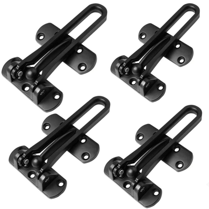 szhdxsy 4 Pcs Home Security Door Lock, Swing Bar Lock, Front Door Locks for Kids, Home Reinforcement Lock, Black