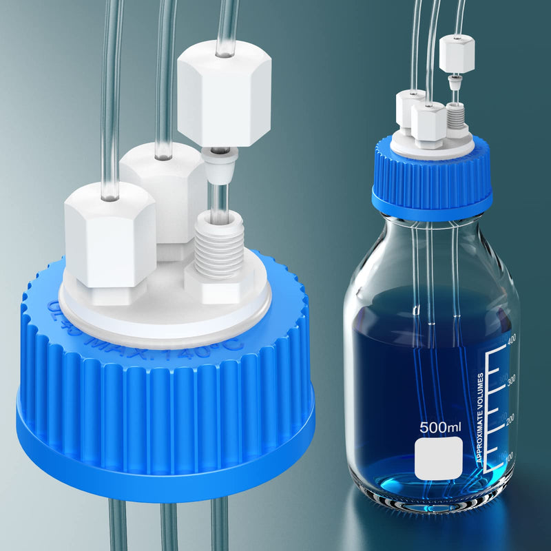 Multiple Distributor for Bottles GL45 Insert Made of PTFE,Liquid Chromatography Waste Cap,HPLC Solvent Delivery Caps,PP by ZHANXUBIO (1/8-3 Port) 1/8-3 Port