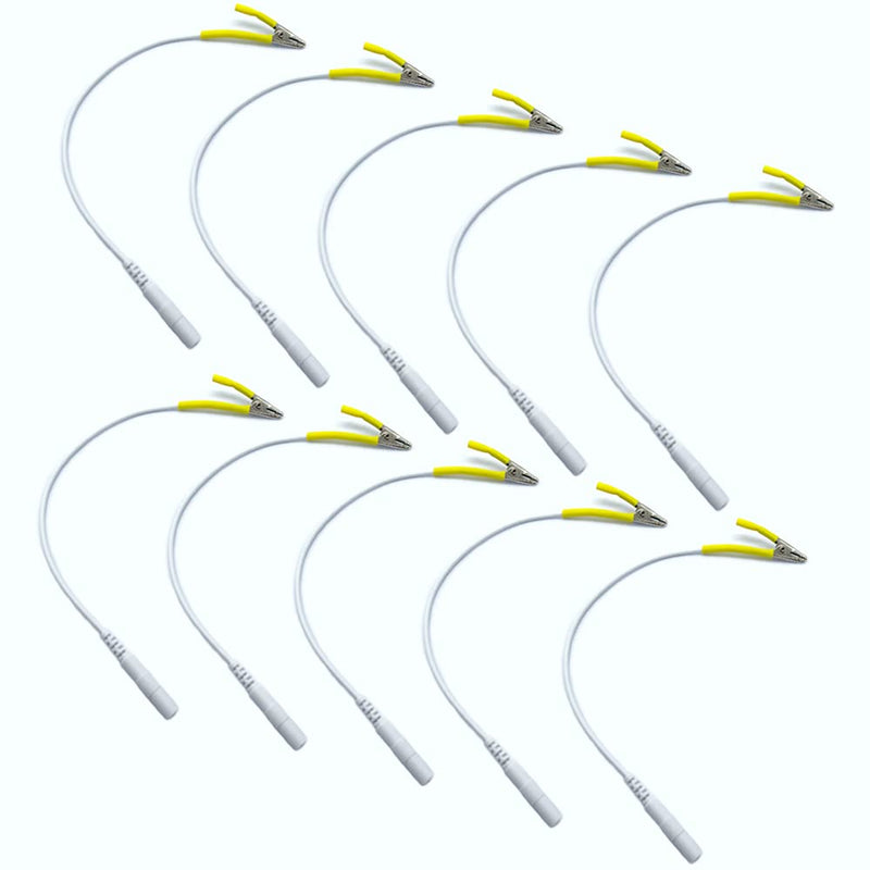 Electrode Lead Wires Cable Clip, Compatible with Most TENS EMS Unit, 10 Pcs