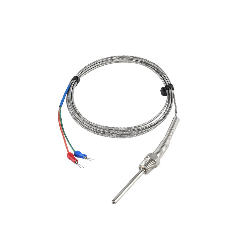 K-Type Thermocouple Temperature Sensors NPT 1/4"(5×50MM)0~600℃，2M/6.6Ft Wire Probe Length Two Wire Stainless Steel Probe Temperature Detector Temperature Gauge 50mm NPT 1/4"