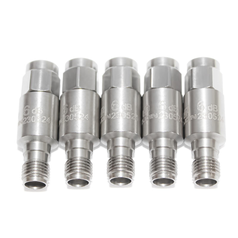 TOJOIN SMA Male to Female Attenuator/SMA Attenuator/Coaxial RF Attenuator, DC to 8GHz, 50Ohm, 2W, 6dB, SMA 8G Attenuator 5PCS 2W 8G 6dB-5pcs
