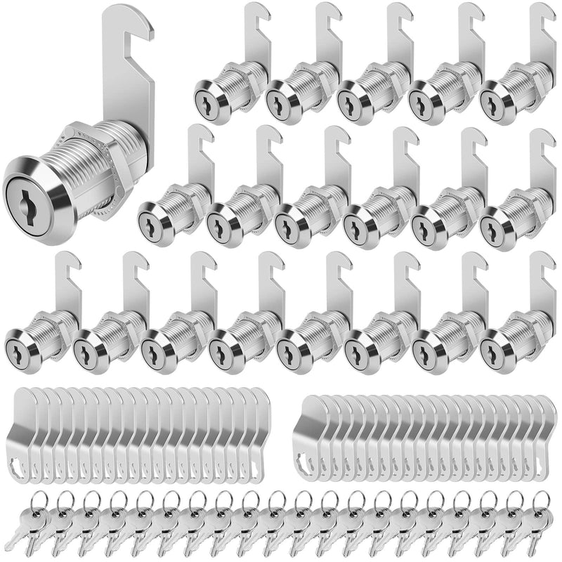 Cabinet Locks with Keys, 1-1/8" Cam Locks Keyed Alike, Quality Cabinet Cam Lock for RV Storage Locks Drawers Mailbox Toolbox Lock Replacement Set, Zinc Alloy (20 Pack, 1-1/8 Inch) 20 Pack