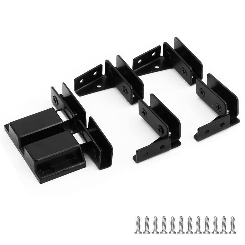 No-Drill Glass Pivot Hinge, Double Magnetic Lock - 0.2-0.32" for Double Door (Black) 0.2-0.32" for Double Door/set Black