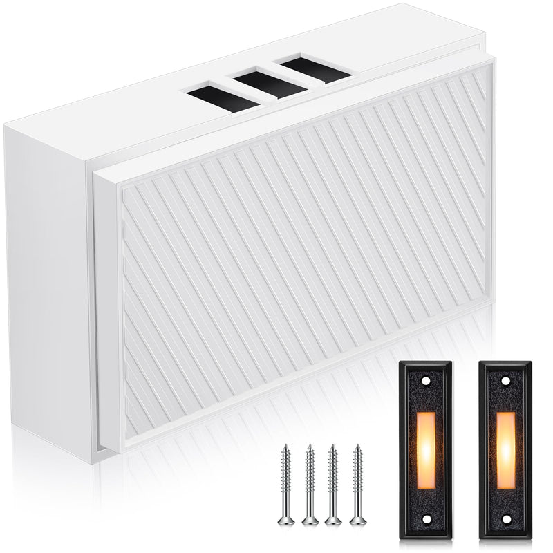 Wired Doorbell Chime with 2 Lighted Push Buttons, 16V 10VA Two Sounds Front and Rear Door Chime Kit for Home Wall Inside, Compatible with Most Brand Doorbells (Black, White, Yellow) Black, White, Yellow