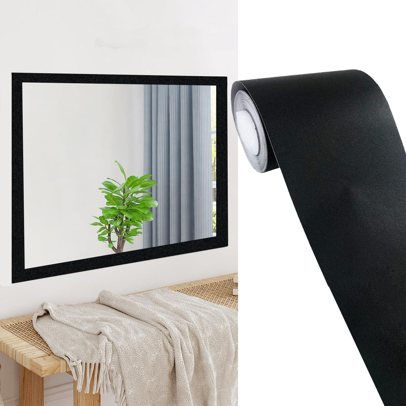 Black Matte Wallpaper Border Peel Stick Home Ceiling Decorative Border for Bathroom Living Room Kitchen 4inch by 32.8ft