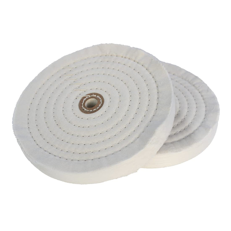 2 Pcs Extra Thick 8 Inch Cotton Buffing Wheel, 70 Ply Cloth 5/8 Inch Arbor Hole Abrasive Polishing Wheel for Bench Grinder(White) 2 Pc 8" Buffing Wheel(White)