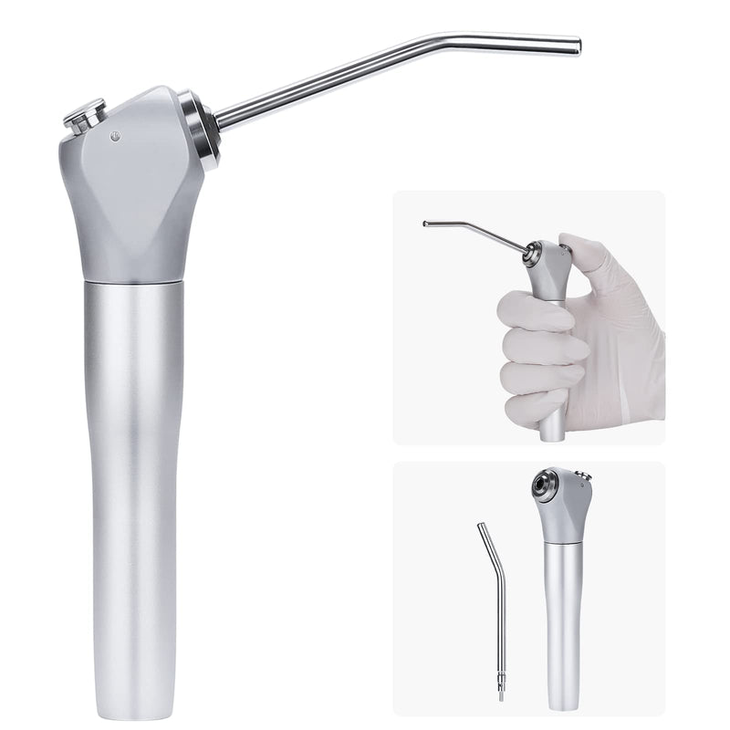 Dental 3 Way Syringe Triple Air Water Spray Syringe with 2 Metal Alloy Tips Tube Nozzles (1 Set) 1 Set