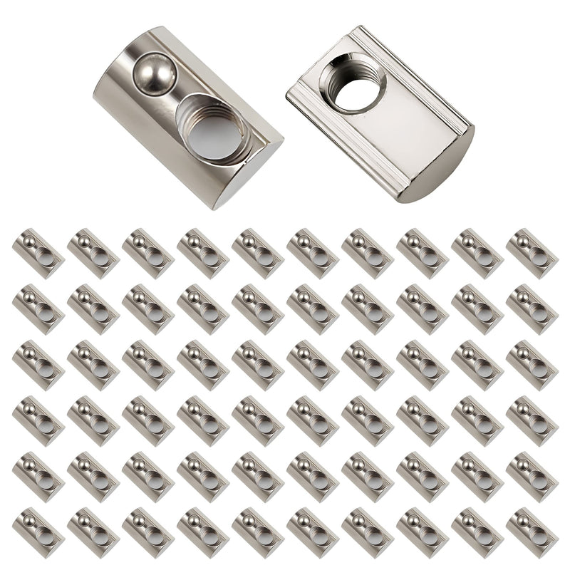 60pcs M4 Spring T Nut Rolling Ball Loading for Aluminum Extrusion Profile 3D Printer Machine Industry Accessorie