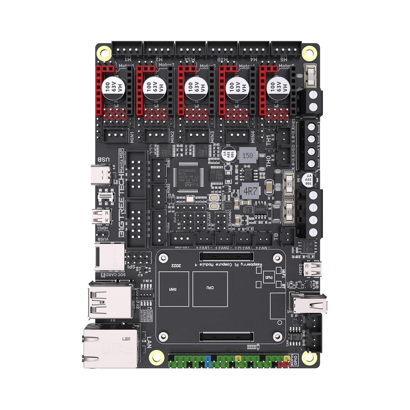 BIGTREETECH Manta M5P V1.0 Control Board 32Bit Support 5 Axis TMC2209 TMC5160 Drivers Compatible with CB1/CB2/CM4 HDMI5 PITFT50 TFT35 SPI Display to Running Klipper for Ender 3/Voron V0 FDM 3D Printer BTT Manta M5P