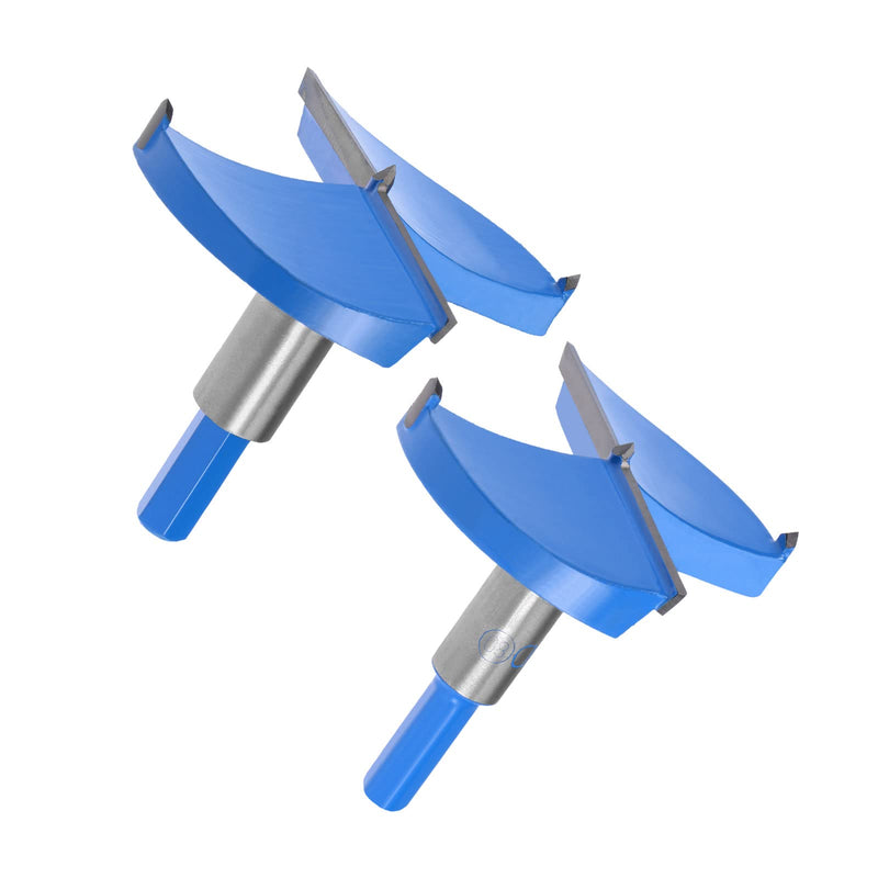uxcell 80mm & 95mm Forstner Drill Bits Set, Tungsten Carbide Wood Hole Saw Auger Opener, Woodworking Hinge Hole Drilling Boring Bit Cutter (Blue, Gray)
