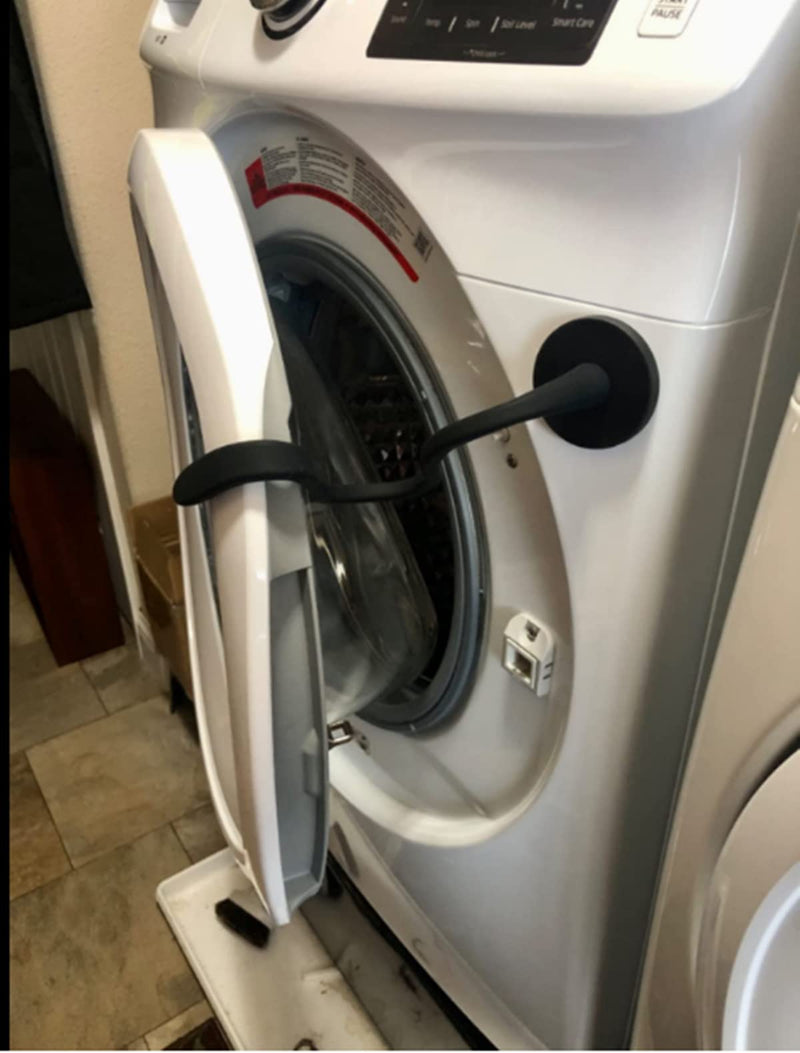 Front Load Washer Door Prop, Magnetic Washing Machine Door Holder, Keep Washer Door Open, Flexible Prop Fits Most Washing Machines Black