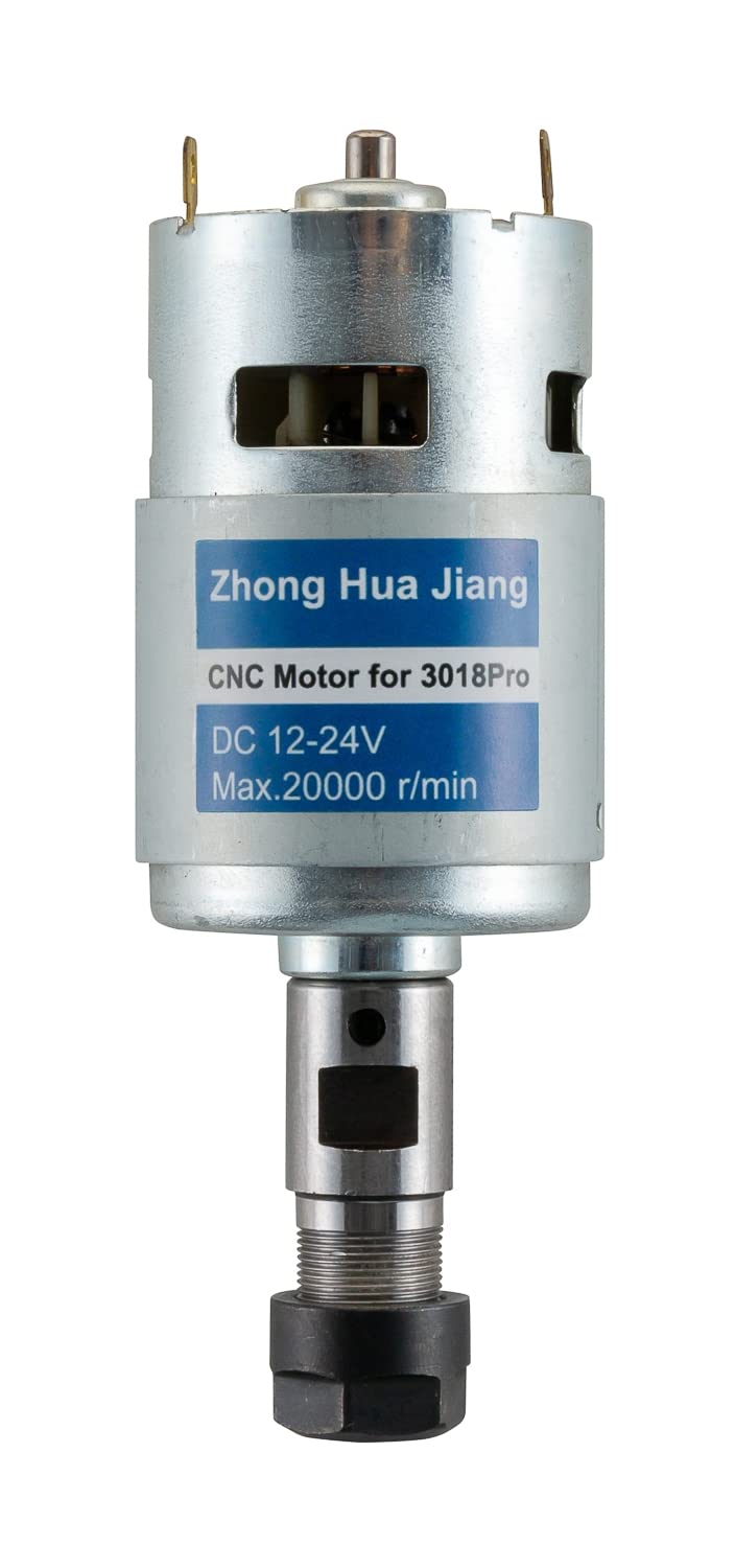 20000RPM 775 CNC Spindle Motor with 5mm ER11 Extension Shaft, Longer Working Life, DC 12-24V, High Power, Low Noise, Electrical DC Motor for 3018/3018 PRO CNC Router Machine