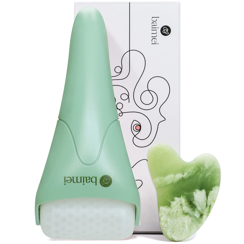 BAIMEI Ice Roller for Face and Gua Sha Facial Tools, Ice Face Roller Reduces Puffiness Migraine Pain Relief-Fern - NewNest Australia