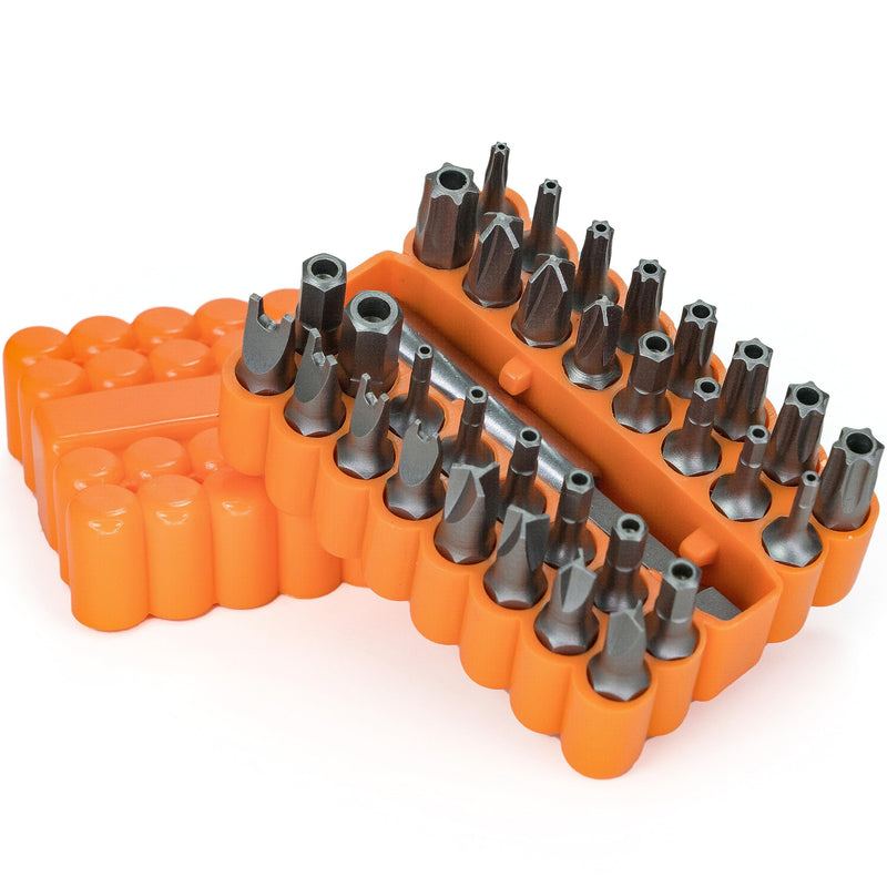 Mutt Tools 33pc Security Bit Set – Includes Security Torx, Metric and SAE Hex, Torq, Spanner Bit Set and Triwing – Tamper Proof Torx and Hex