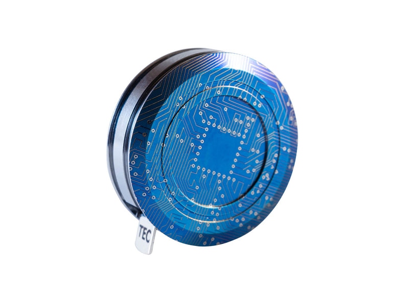 TEC Accessories Ti-Tape Titanium Retractable Mini Tape Measure (Exclusive Edition, PCB Design) - Imperial and Metric, 3 Foot User-Replaceable Small Measuring Tape - EDC, Pocket Size Keychain Clip