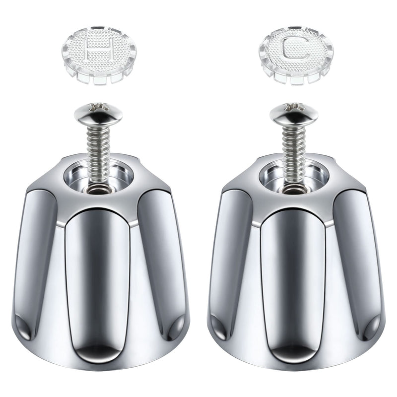 Enhon Faucet Handles, 2 Piece Hot and Cold Faucet Knobs Compatible with Price Pfister Verve Tub Shower, Include 2 Faucet Handles and 2 Screws for Remodeling Trim (Chrome) Chrome