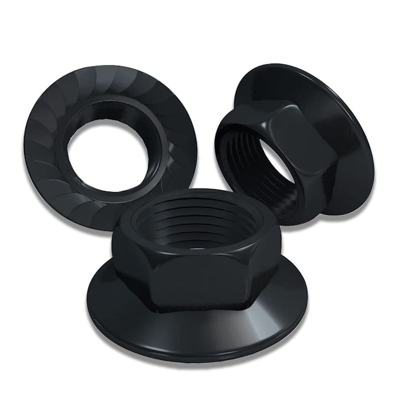 M8x1.25 Flange Galvanized Black Nut Hex 304 Stainless Steel Types ROARADE Serrated and Flat (M8x1.25 304 Galvanized Black 30 PCS) M8x1.25 304 Galvanized black 30 PCS