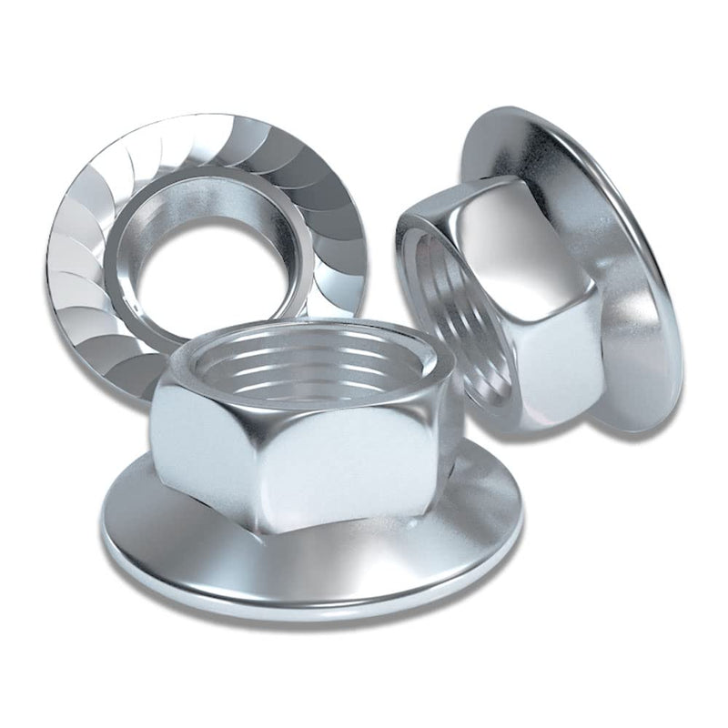 M12x1.5 Flange Nut Hex 304 Stainless Steel Types ROARADE Serrated and Flat Fine Thread (M12x1.5 304 10 PCS) M12x1.5 304 10 PCS