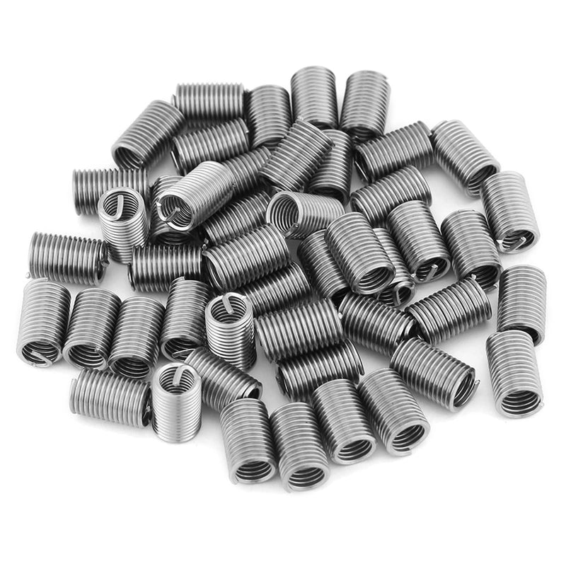 M6 Helicoil Inserts 6Mm Helicoil Bits Stainless Steel 304 50Pcs Stainless Steel Ss304 Coiled Wire Helical Screw Thread Inserts M6 X 1.0 X 3D Length