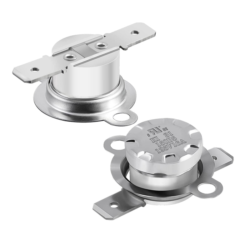 UL KSD301 125V 16A Thermal Switch,Circuit Off at 150°C/302°F and On at 130°C/266°F Bimetal Thermostat Switch,Normally Closed N.C Auto Reset Microwave Thermal Fuse,2 pcs - NewNest Australia