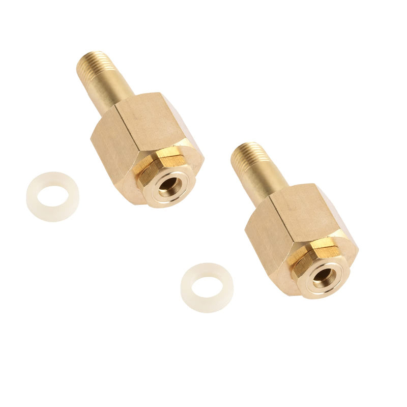 Oumefar 2Set Brass CO2 Regulator Nut Kit CGA-320 Thread Carbon Dioxide Regulator Inlet Nut and Nipple with Washer 15 Mpa Rated Outlet Pressure