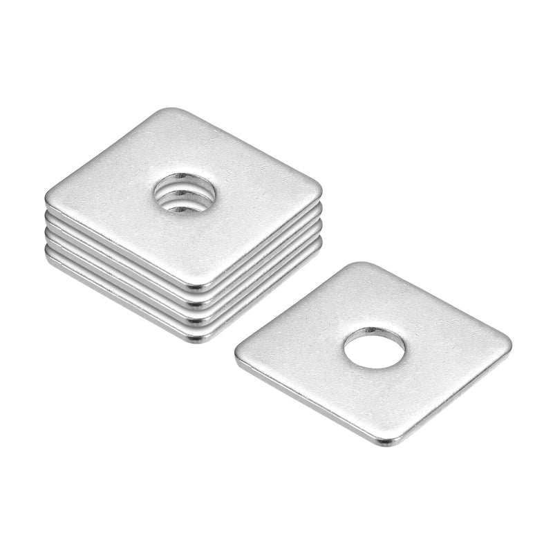 uxcell Square Washer, 5pcs M8x30x30x2mm 304 Stainless Steel Square Plate Washers Flat Pad Spacer Gasket for Hardware Fastener 5