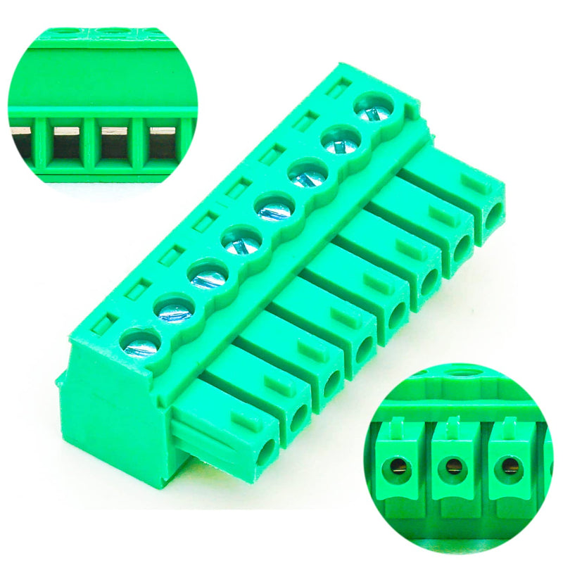 Tcenofoxy 3.81mm 2/3/4/5/6/7/8/9/10/11/12/13/14/15/16/18/20/24 Pin Phoenix Connector PCB Screw Terminal Block Connector (4Pcs 3.81M-8Pin) 3.81MM-8P-4Pcs