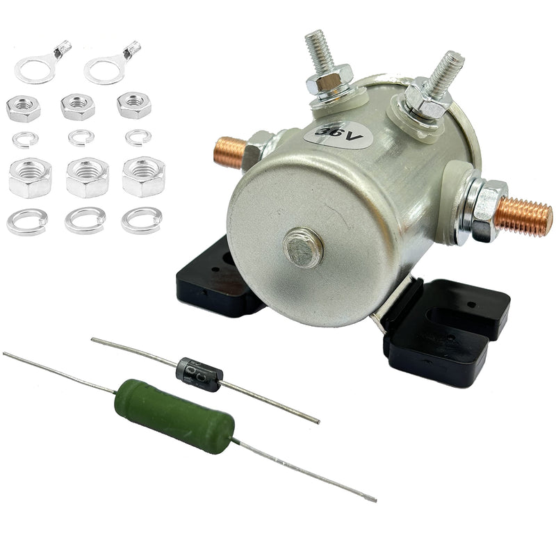 36V EZGO Solenoid EZGO Golf Cart Solenoid 36 Volt, 70 Series Continuous Duty Solenoid Relay with Resistor & Diode Kit for EZGO Electric Golf Cart Replace 27855G01 11761G1 27855G02 31680G1