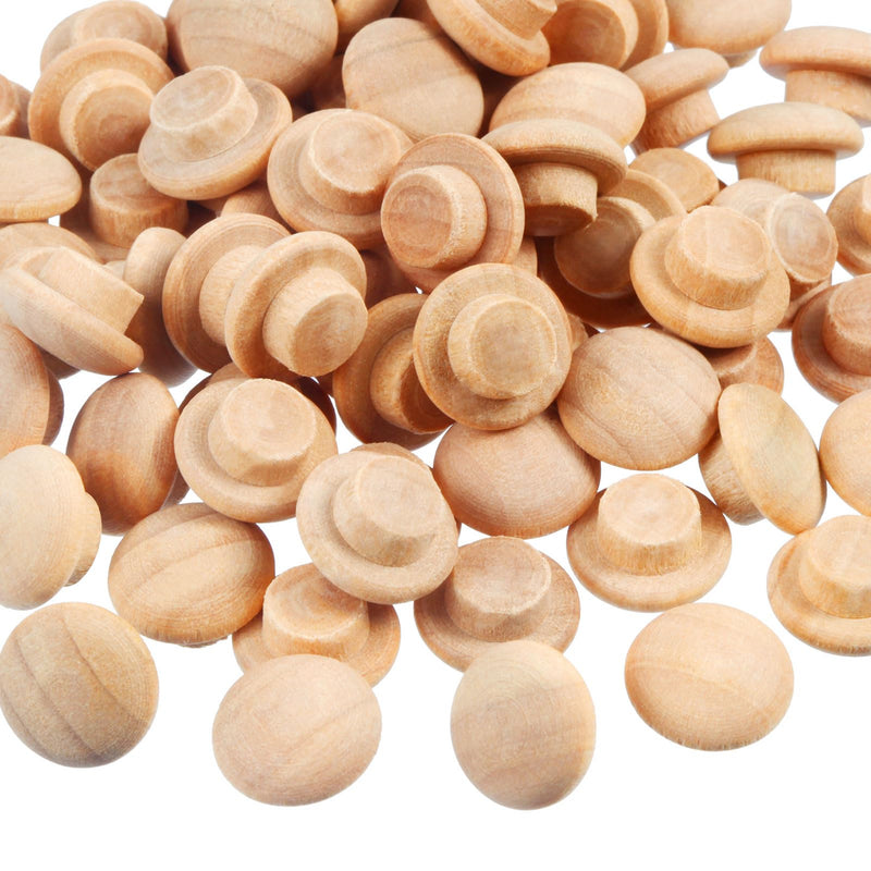 200 Pieces Wood Plugs Screw Hole Plugs Button Screw Plug Wooden Button Plugs Hole Plugs Mushroom Wood Caps Wood Screw Covers Wooden Screw Plugs Hardwood Hole Plugs for Locking Hole(3/8 Inch) 3/8 Inch 200