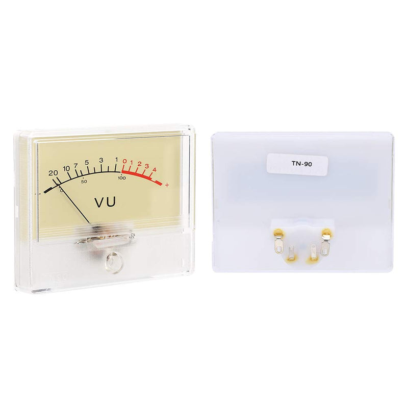 T-90 VU Meter DB Test Meter Amplifier Level Indicator with Light Bulb for Recording Studio Car Audio Sound Equipment and PA System Monitoring