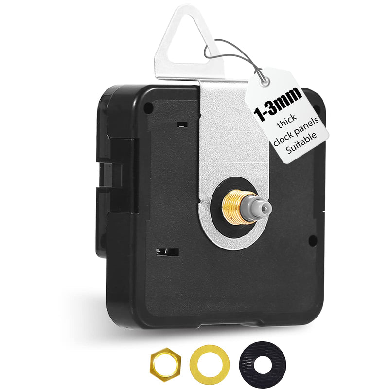 Quartz Clock Movement Replacement Clock Mechanism Battery Operated, Wall Clock Parts for Do It Yourself (33/64 inch Total Shaft Length, No Hands) 33/64 inch (13 mm) Total Shaft Length 1 Clock Movement No Hands