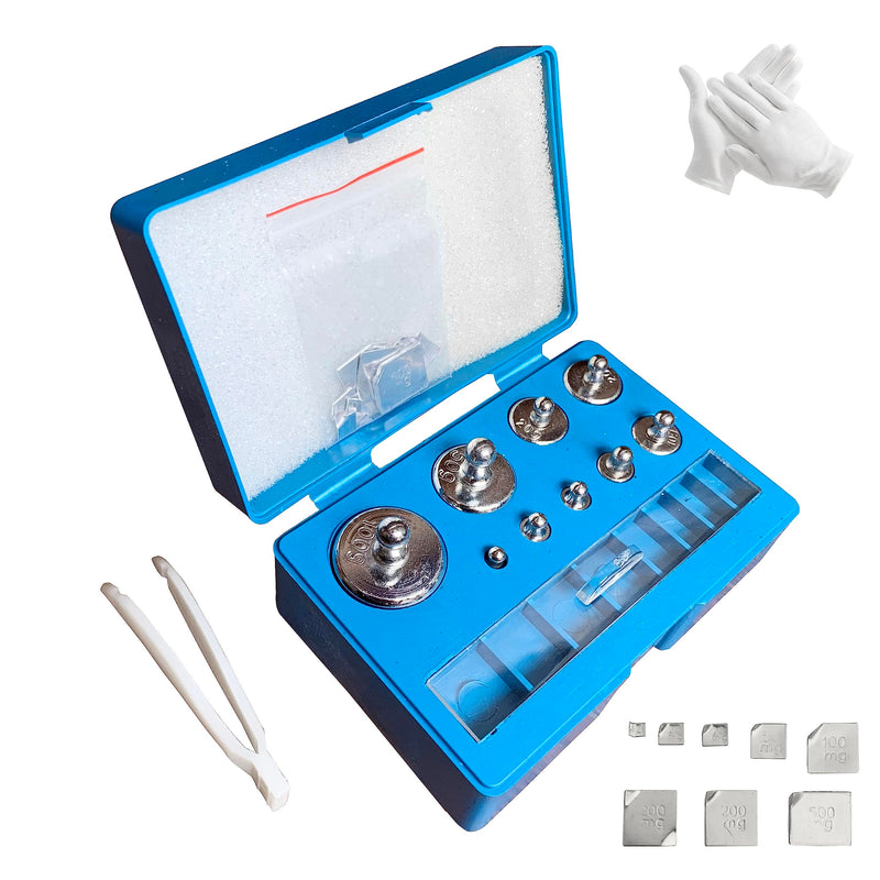 Calibration Weight 17PCs/Set,10mg to100g Totol:211g Weights Precision Balance Scale with Tweezers & Gloves for Digital Jewellery Scale Lab Educational Science 17 Pcs Kit(10mg-100g)