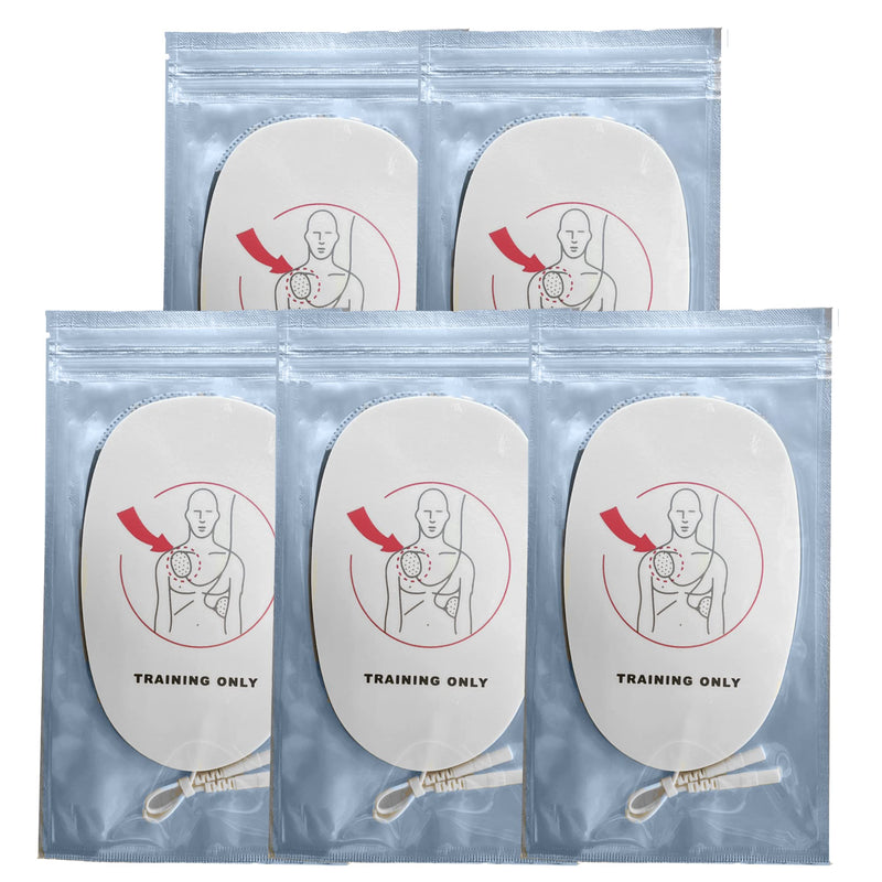 WNL Products AED Trainer Pads - 5 Pack Replacement Practi-Trainer Electrode Pads XFTAP Compatible with WL120ES10 and WL220ES0 Practi-Trainers (Adult Pads) Adult