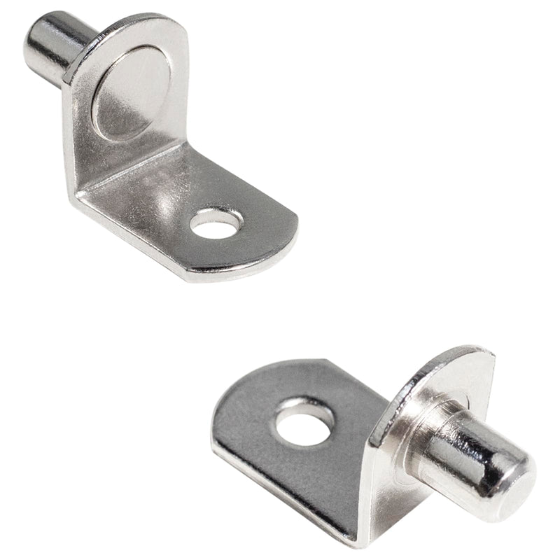 1/4 Inch (6.35mm) Shelf Pins L-Shaped Metal Support Pegs Bracket-Style Clips for Bookshelf Kitchen Cabinet Cupboard Shelves Holders, 20 PCS Nickel Plated Silver 1/4 inch ( 6.35mm )