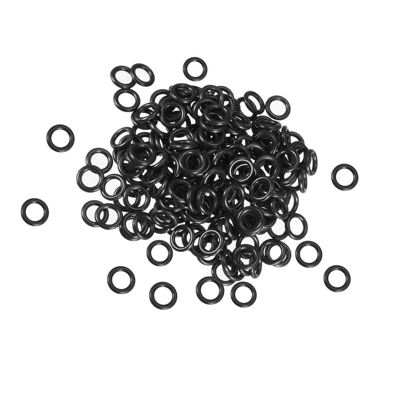 Nitrile Rubber O-Rings 4mm OD 2mm ID 1mm Width Metric Sealing Washer Round O-Ring Gasket O Rings Seal Grommets, Black, Pack of 50