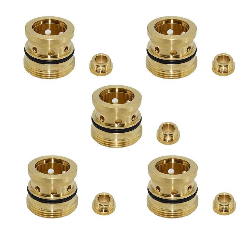 5 Sets TA-4 Hot and Cold Seats for Shower Temptrol Valves, Hot and Cold Seats Replacement, Brass 5 Sets