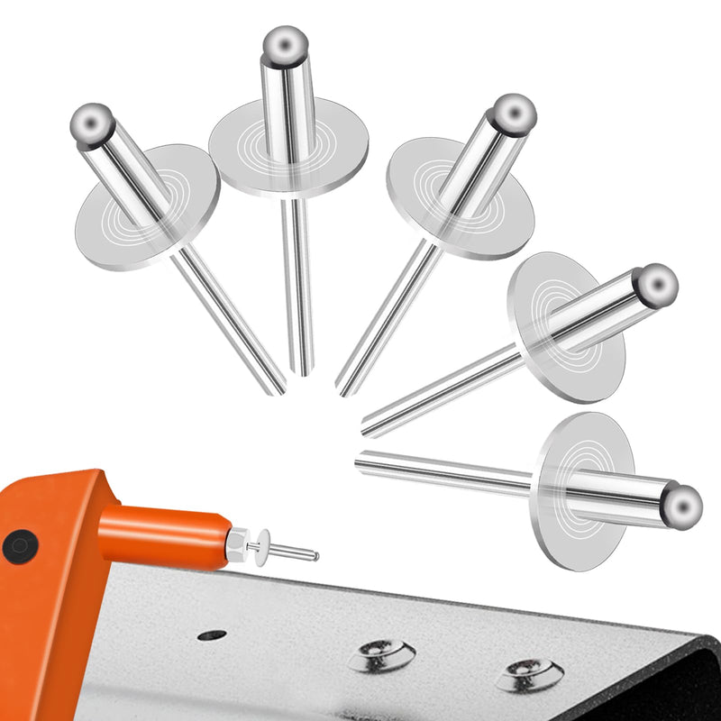 80pcs Aluminum Large Flange Blind Rivets,3/16x 3/4inch, Flange Diameter 5/8inch (16 mm), Pop Rivets Assortment Kit Blind Rivet by Bolt Dropper, Grip Range(13-16mm) 3/16" x 3/4"