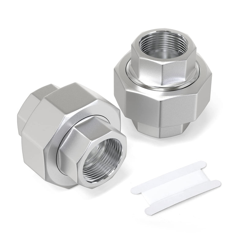 TAISHER 2PCS 304 Stainless Steel Union，3/4" NPT Female Cast Pipe Fitting 3/4" NPT 2