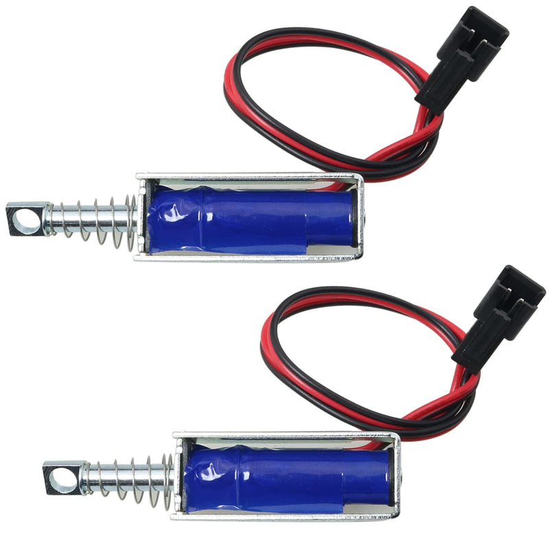 MEETOOT 2Pcs SM0537 DC6V-1.5A 5N Push Pull Type Open Frame Solenoid Electromagnet, 10mm