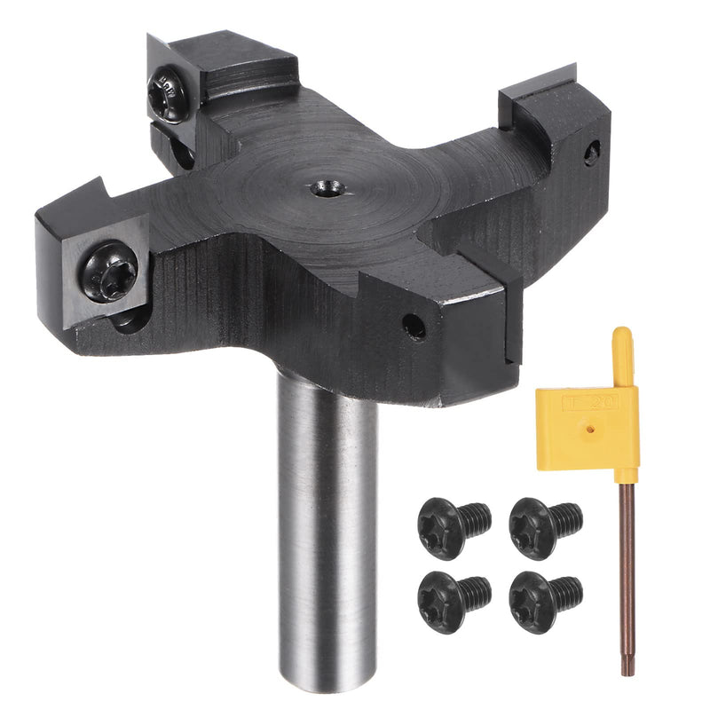 HARFINGTON CNC Spoilboard Surfacing Router Bit 3" Dia 1/2" Shank Cutting Tool, Carbide Tip Woodworking Slab Surfacing Bit