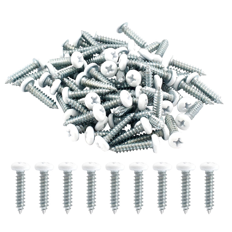 120Pcs White Pan Head Screws #8 x 3/4", Stainless Steel White Wood Screws Self-Tapping Screws Phillips Sheet Metal Screws Self Tap Drill Screws 3/4”(19mm) 120