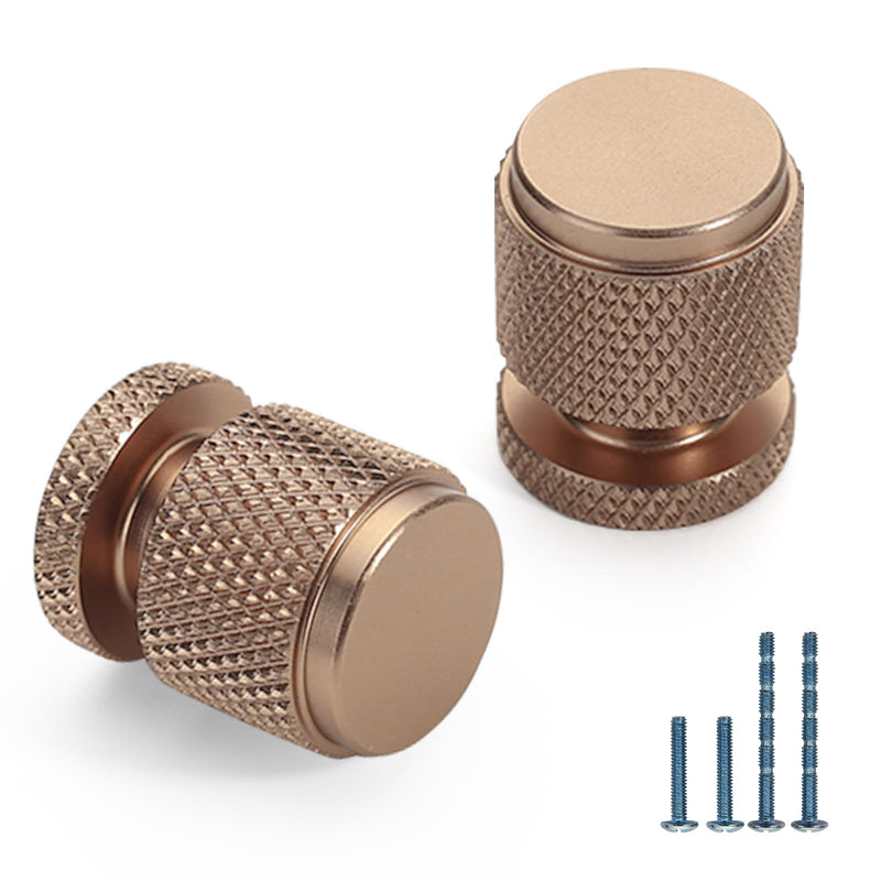 10 Pack Single Hole Center Champagne Bronze Kitchen Cabinet Knobs, Knurled Cabinet Knobs Kitchen Cabinet Hardware for Cupboard Drawer Knobs Dresser Knobs Single Hole Knob 10 Pack