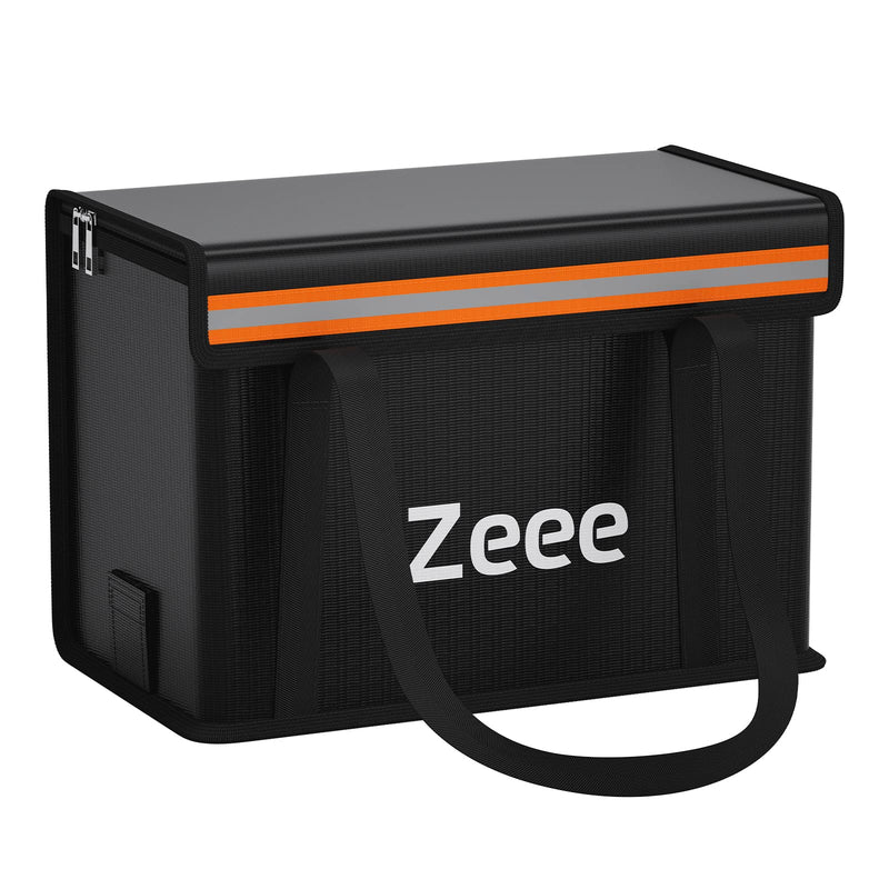 Zeee Lipo Battery Bag Fireproof Explosionproof Safe Bag Extra Large Capacity Lipo Battery Storage Guard Safe Pouch for Charge & Storage(14.17 * 7.87 * 9.84in) - Large Size black