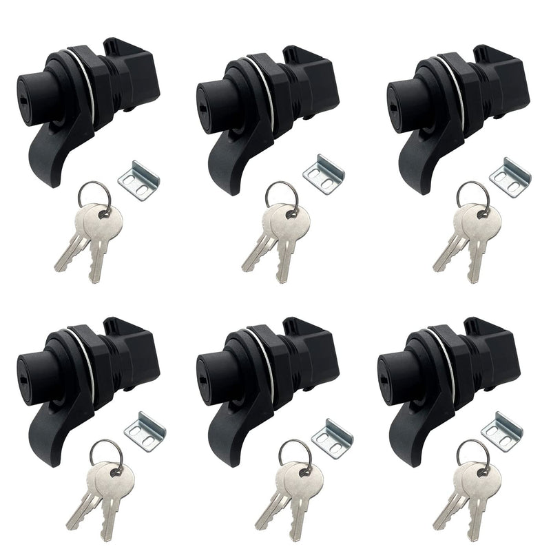 6Pcs Push Button Lock Glove Box Latch with Key,Boat Glove Box Latch,Tool Box Latch for Marine Boat Tool Box, Glovebox Electronic Box,Latch Replacement (6) 6