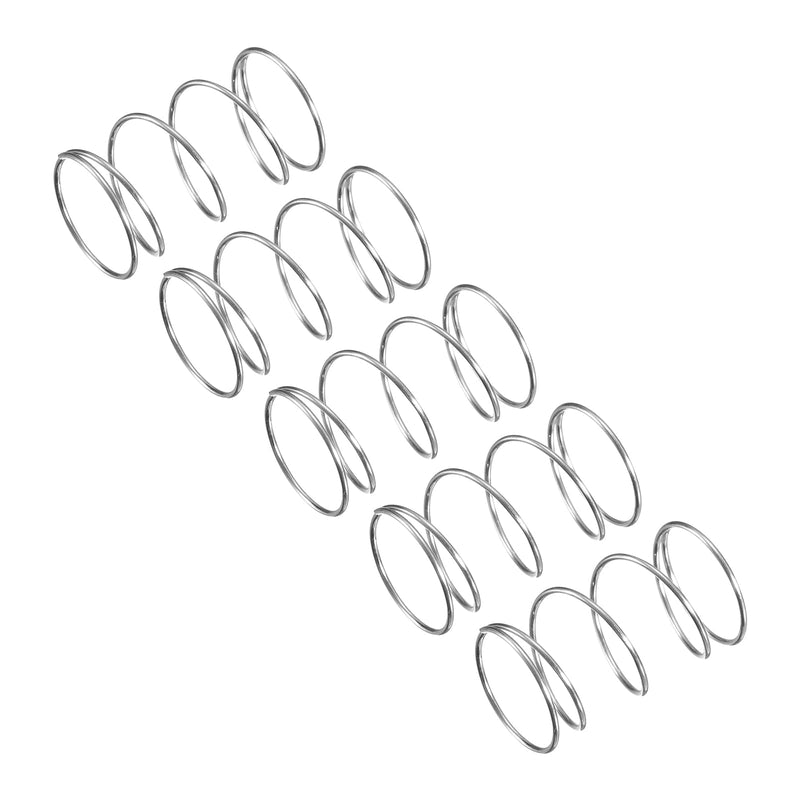 uxcell Compression Spring, 5Pcs 304 Stainless Steel, 12mm OD, 0.6mm Wire Size, 20mm Free Length, Silver Tone 12x0.6x20mm