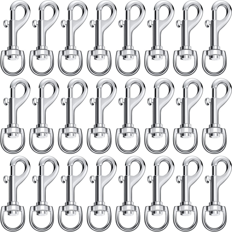 Therwen 24 Pcs Swivel Snap Hooks for Dog Leash Heavy Duty 2.76 Inch Flag Hooks Clasp Single Ended Clip Hooks Multipurpose Bolt Snap for Keychain Camera Strap Linking Pet Leash (Classic Style,0.59") 0.59" Classic Style - NewNest Australia