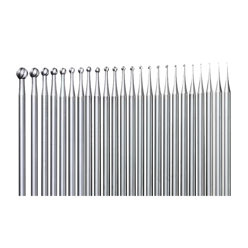 24 Pcs Round Ball Burr - 3/32'' Shank Ball Shape Jewelry Cutting Burs Lapidary Carving/Engraving Tools