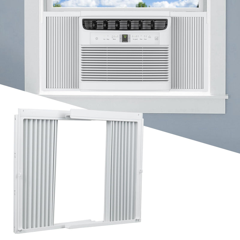 Window AC Side Panels with Frame Set,Air Conditioner Accordion Filler Curtain Replacement for Window AC Units,Fits Most 8,000 BTU Units,White,2 Pack Fits Most 8,000 Btu Units,white